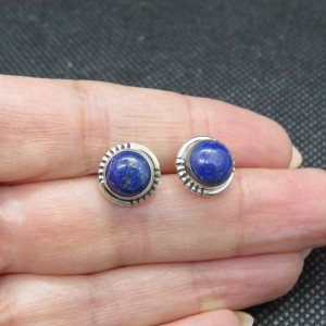 Pendientes presión lapislázuli y plata