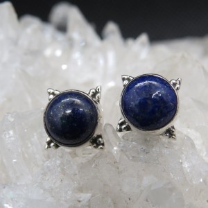 Pendientes presión lapislázuli y plata
