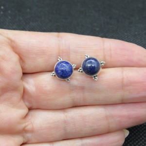 Pendientes presión lapislázuli y plata