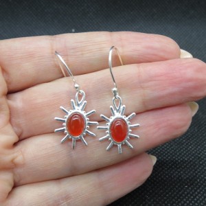 Pendientes ágata cornalina y plata