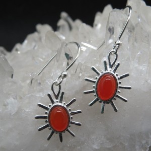 Pendientes ágata cornalina y plata