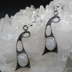 Pendientes piedra luna y plata