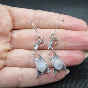 Pendientes piedra luna y plata