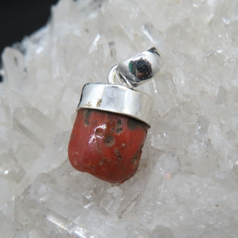 Colgante coral y plata