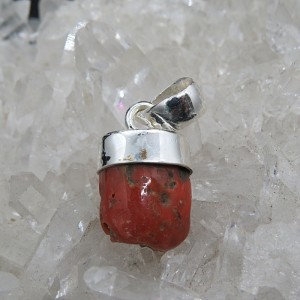 Colgante coral y plata