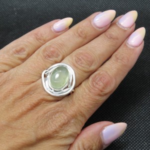 Anillo prehnita y plata
