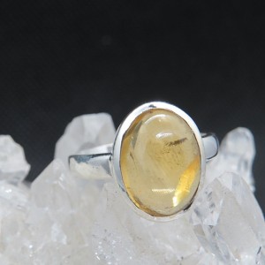Anillo cuarzo citrino y plata