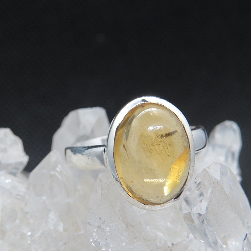 Anillo cuarzo citrino y plata