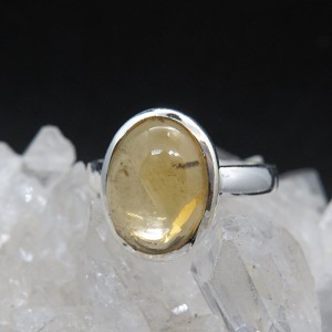Anillo cuarzo citrino y plata