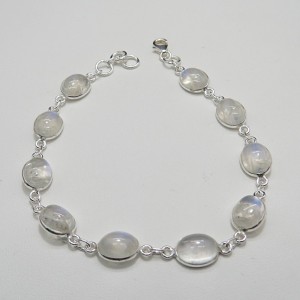 Pulsera joyería en plata de piedra luna