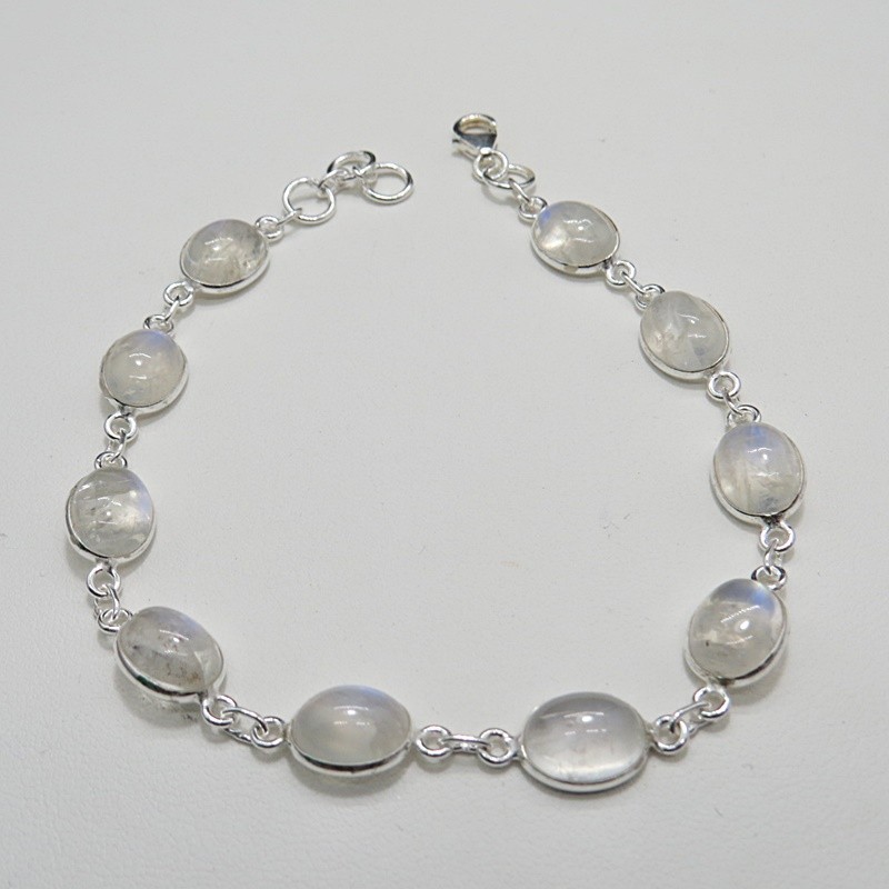 Pulsera joyería en plata de piedra luna