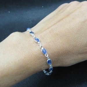 Pulsera joyería en plata cianita