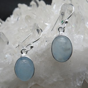 Pendientes aguamarina y plata