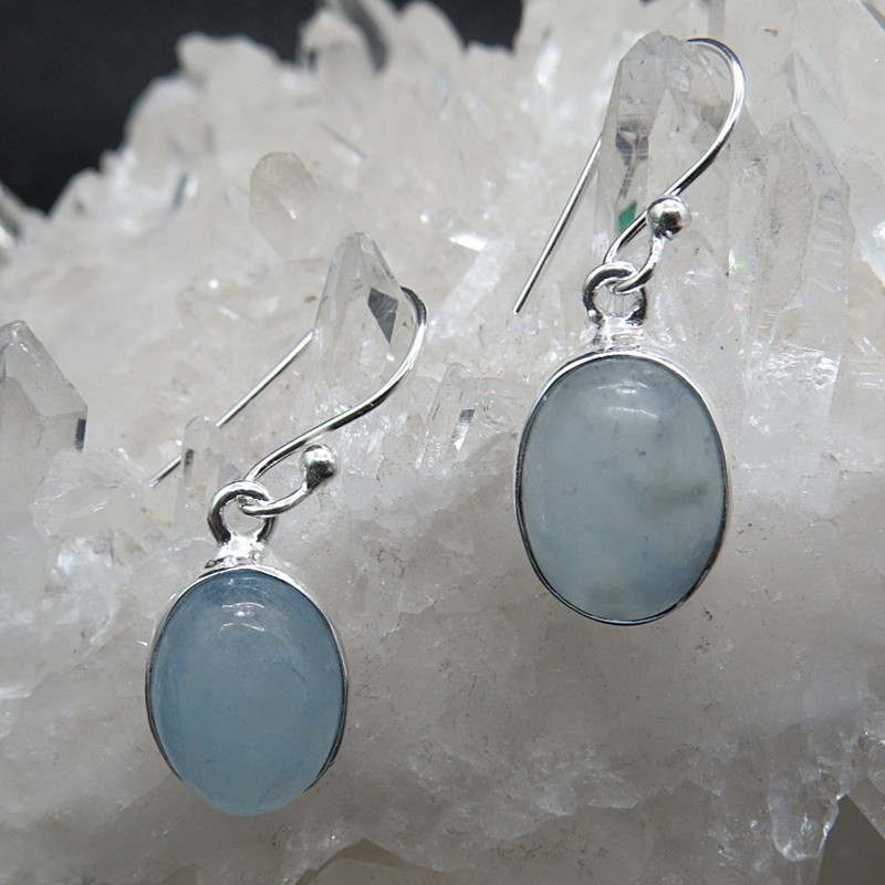 Pendientes aguamarina y plata