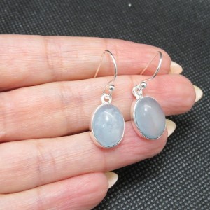 Pendientes aguamarina y plata