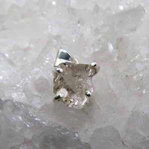 Colgante diamante Herkimer y plata