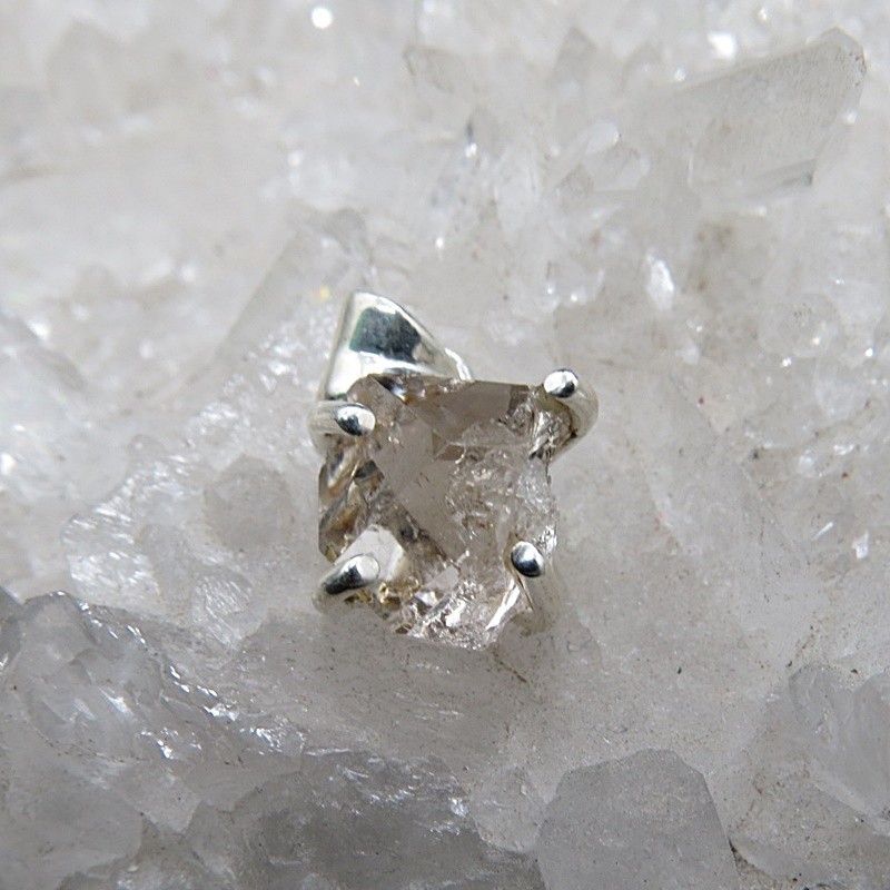 Colgante diamante Herkimer y plata