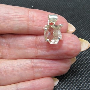 Colgante diamante Herkimer y plata