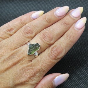 Anillo Moldavita y plata