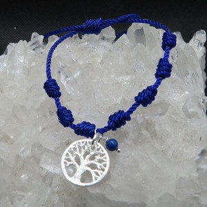 Pulsera 7 nudos con lapislázuli y minicolgante árbol de la vida