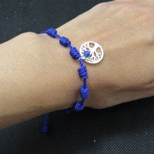 Pulsera 7 nudos con lapislázuli y minicolgante árbol de la vida