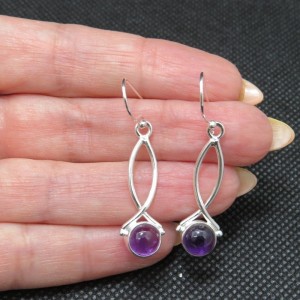 Pendientes amatista y plata