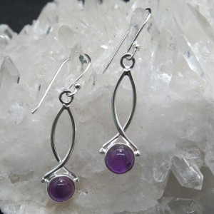 Pendientes amatista y plata