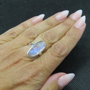 Anillo piedra luna y plata