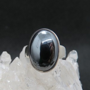 Anillo Hematites y plata