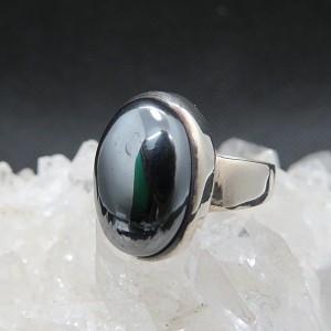 Anillo Hematites y plata