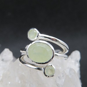 Anillo prehnita y plata