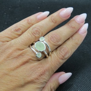 Anillo prehnita y plata