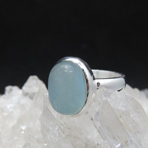 Anillo aguamarina y plata