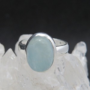 Anillo aguamarina y plata