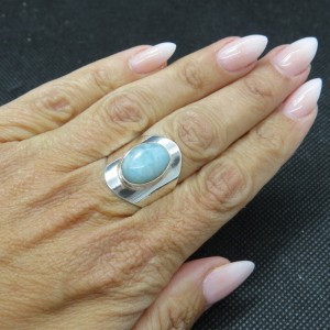 Anillo larimar y plata