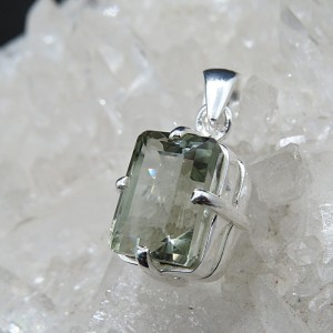 Colgante prasiolita y plata