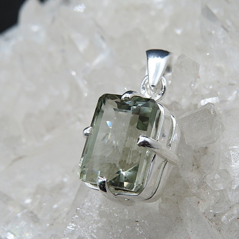 Colgante prasiolita y plata