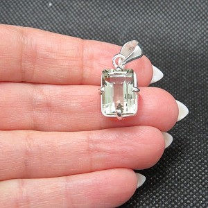 Colgante prasiolita y plata