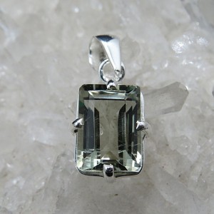 Colgante prasiolita y plata