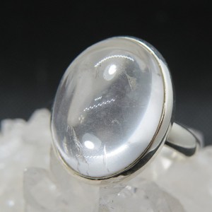 Anillo cuarzo cristal de roca y plata
