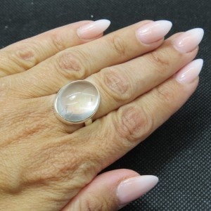 Anillo cuarzo cristal de roca y plata