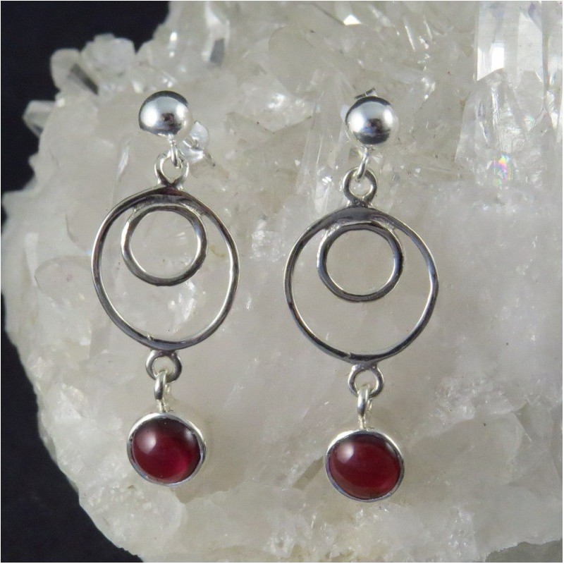 Pendientes granate y plata Pendientes granate y plata