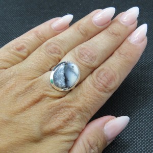 Anillo merlinita y plata