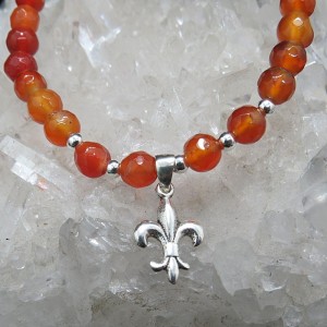 Pulsera ágata cornalina y plata