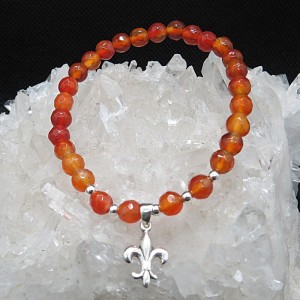 Pulsera ágata cornalina y plata