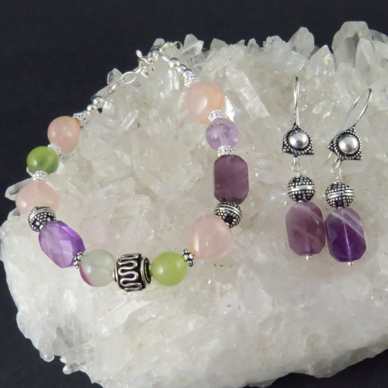 Conjunto piedras semipreciosas y plata Conjunto piedras semipreciosas y plata