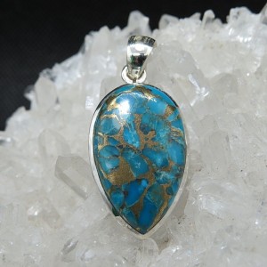 Colgante turquesa azul cobre y plata