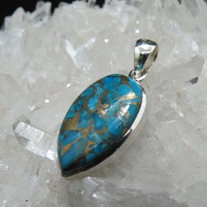 Colgante turquesa azul cobre y plata