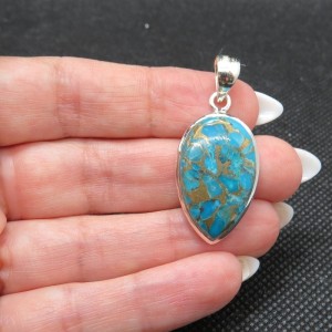 Colgante turquesa azul cobre y plata