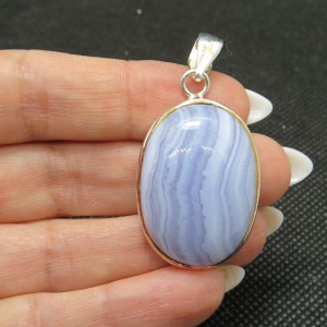 Colgante calcedonia y plata